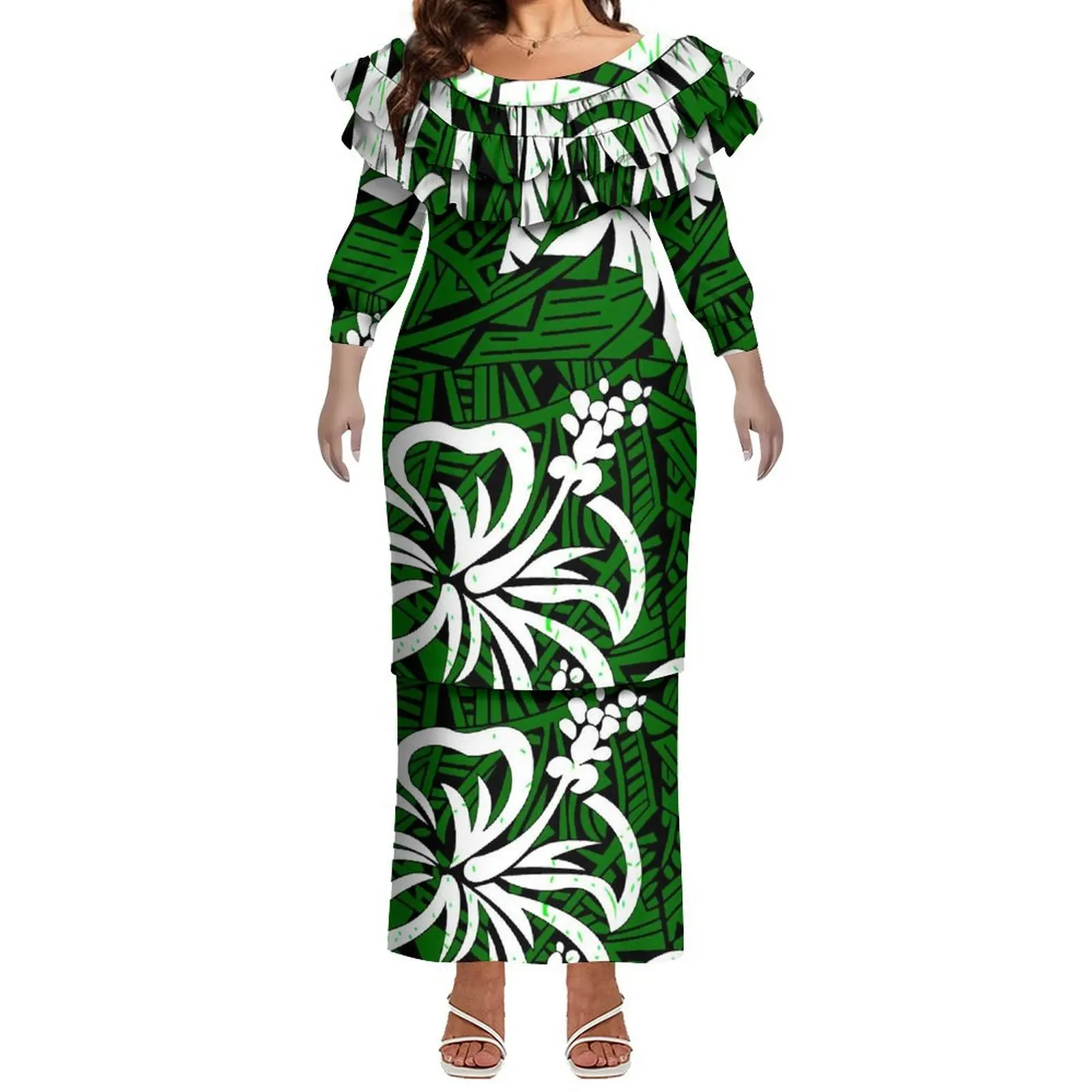 Customized Women'S Clothing In Art Design - Polynesian Floral Print Women'S Round-Neck Lace-Edged Design Puletasi Suit Dress
Customized Women'S Clothing In Art Design - Polynesian Floral Print Women'S Round-Neck Lace-Edged Design Puletasi Suit Dress