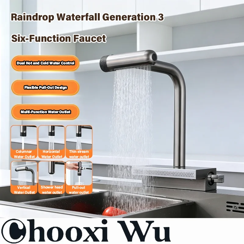 Raindrop Waterfall Kitchen Faucet Sink Faucet Multifunctional Rotary Faucet
Raindrop Waterfall Kitchen Faucet Sink Faucet Multifunctional Rotary Faucet