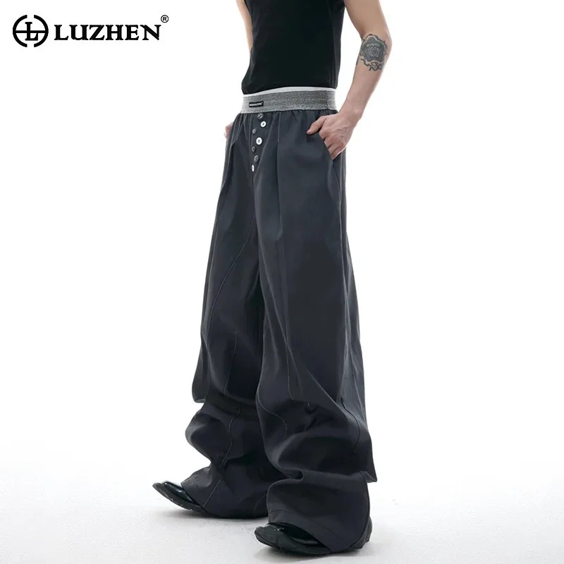 LUZHEN Color Contrast Elastic Waist Design Loose Straight Casual Pants Men's 2025 New High Quality Handsome Trousers Male JY1736
LUZHEN Color Contrast Elastic Waist Design Loose Straight Casual Pants Men's 2025 New High Quality Handsome Trousers Male JY1736