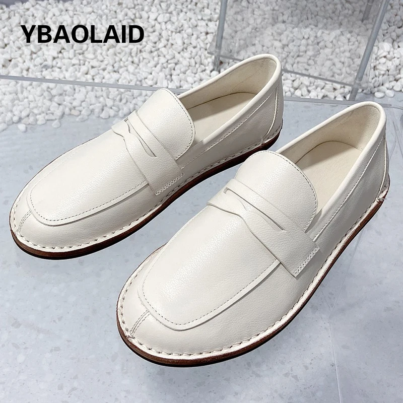 New Simple Cowhide Round Toe Deep Mouth Flat Bottomed Casual Shoes Women Slip on British Style Loafers Driving Shoes 2024 Spring
New Simple Cowhide Round Toe Deep Mouth Flat Bottomed Casual Shoes Women Slip on British Style Loafers Driving Shoes 2024 Spring
