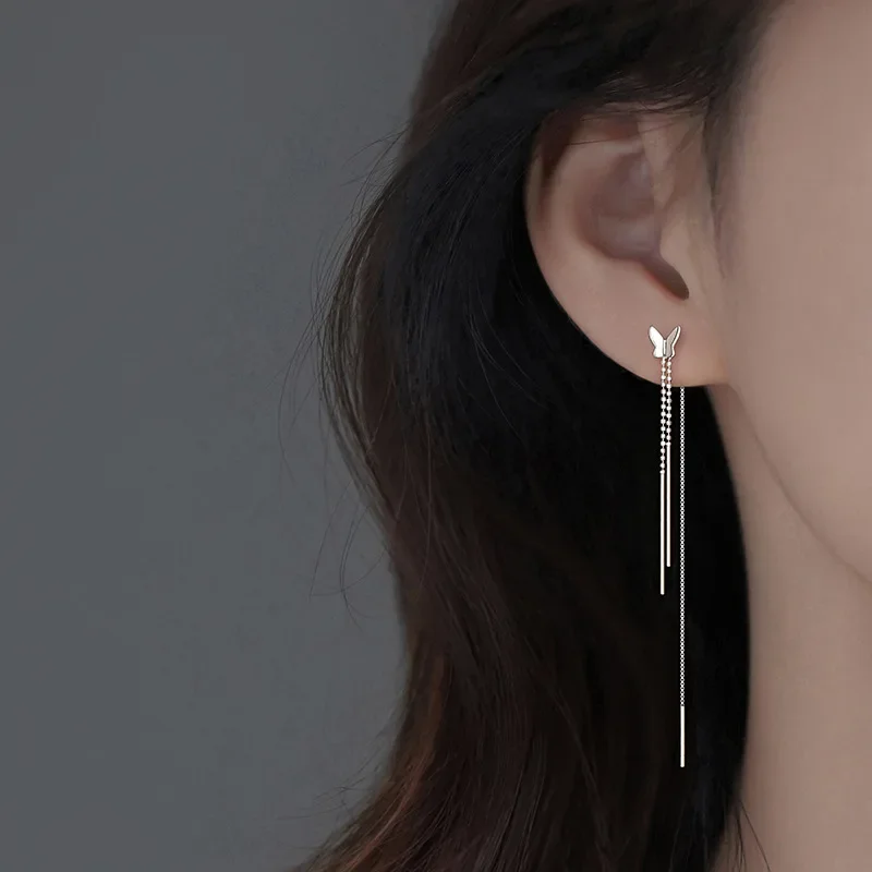 Korean 2025 Trendy Long Wire Tassel Thread Chain Butterfly Earrings For Women Girls Cute Elegance Fashion Gift Shining Earrings
Korean 2025 Trendy Long Wire Tassel Thread Chain Butterfly Earrings For Women Girls Cute Elegance Fashion Gift Shining Earrings