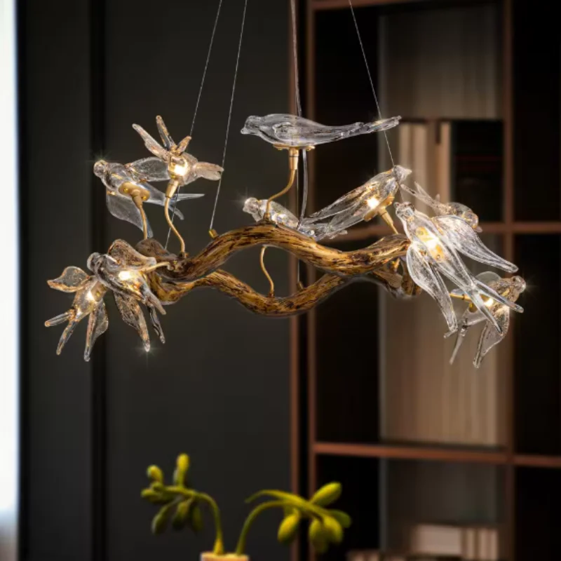 Modern All Copper Creative Living Room Crystal Chandelier Designer Swallow Lamp Restaurant Villa High-End Lighting Fixture
Modern All Copper Creative Living Room Crystal Chandelier Designer Swallow Lamp Restaurant Villa High-End Lighting Fixture