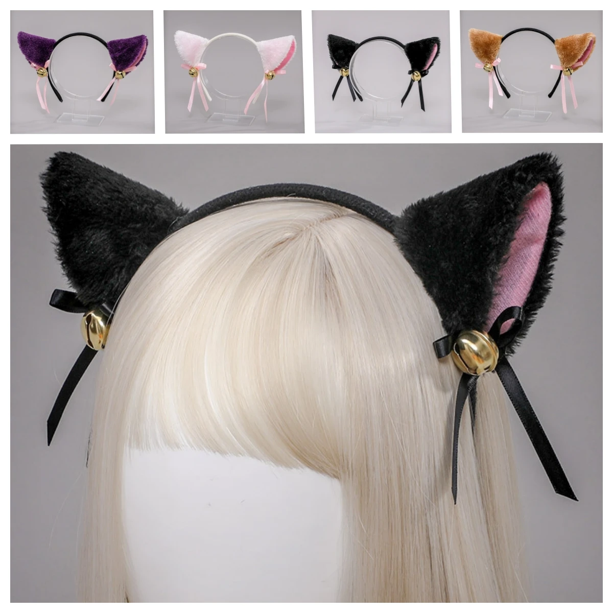 Lovely Japanese Lolita Hairpin Plush Animal Headdress Handmade Bell Cat Ears Steamed Cat-ear Shaped Bread Headband
Lovely Japanese Lolita Hairpin Plush Animal Headdress Handmade Bell Cat Ears Steamed Cat-ear Shaped Bread Headband