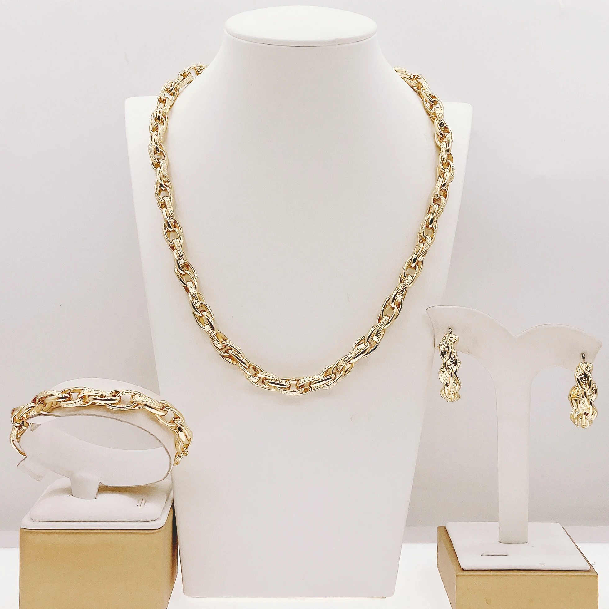 Yulaili Twisted Rope Chain Jewelry Set Gold Plated Nigerian Dubai Wedding Party Daily Necklace Earrings Bracelet HV222025
Yulaili Twisted Rope Chain Jewelry Set Gold Plated Nigerian Dubai Wedding Party Daily Necklace Earrings Bracelet HV222025