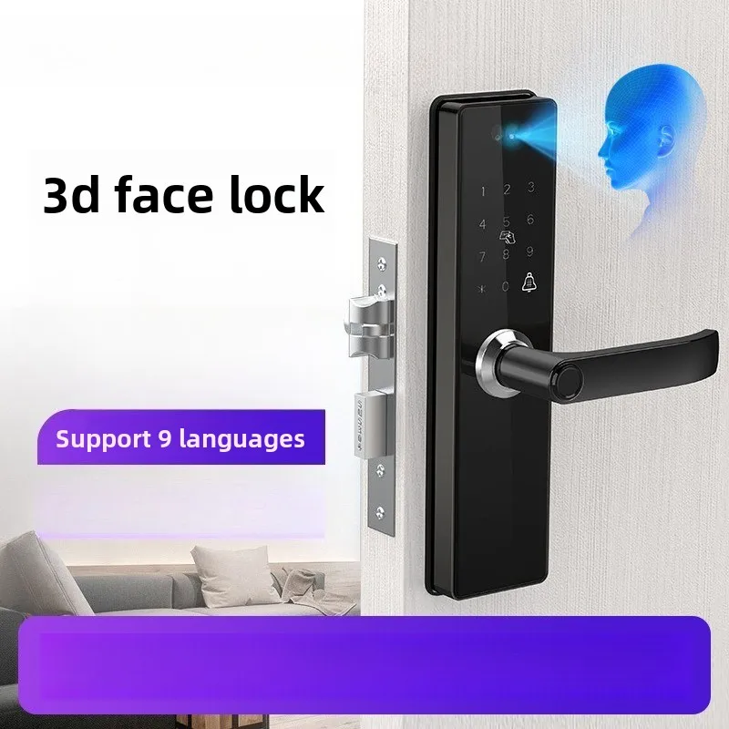 3D Facial Recognition Smart Fingerprint Lock Household Indoor Wooden Door Remote Visual Cat Eye Electronic Password Lock
3D Facial Recognition Smart Fingerprint Lock Household Indoor Wooden Door Remote Visual Cat Eye Electronic Password Lock
