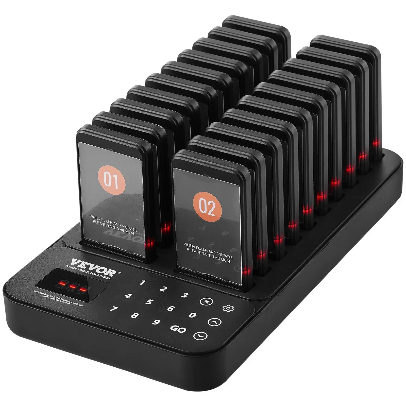 Wireless Pager System, 400m Range, 20 Buzzers with Vibration & LED Alert for Restaurant, Food Truck, Hospital
Wireless Pager System, 400m Range, 20 Buzzers with Vibration & LED Alert for Restaurant, Food Truck, Hospital