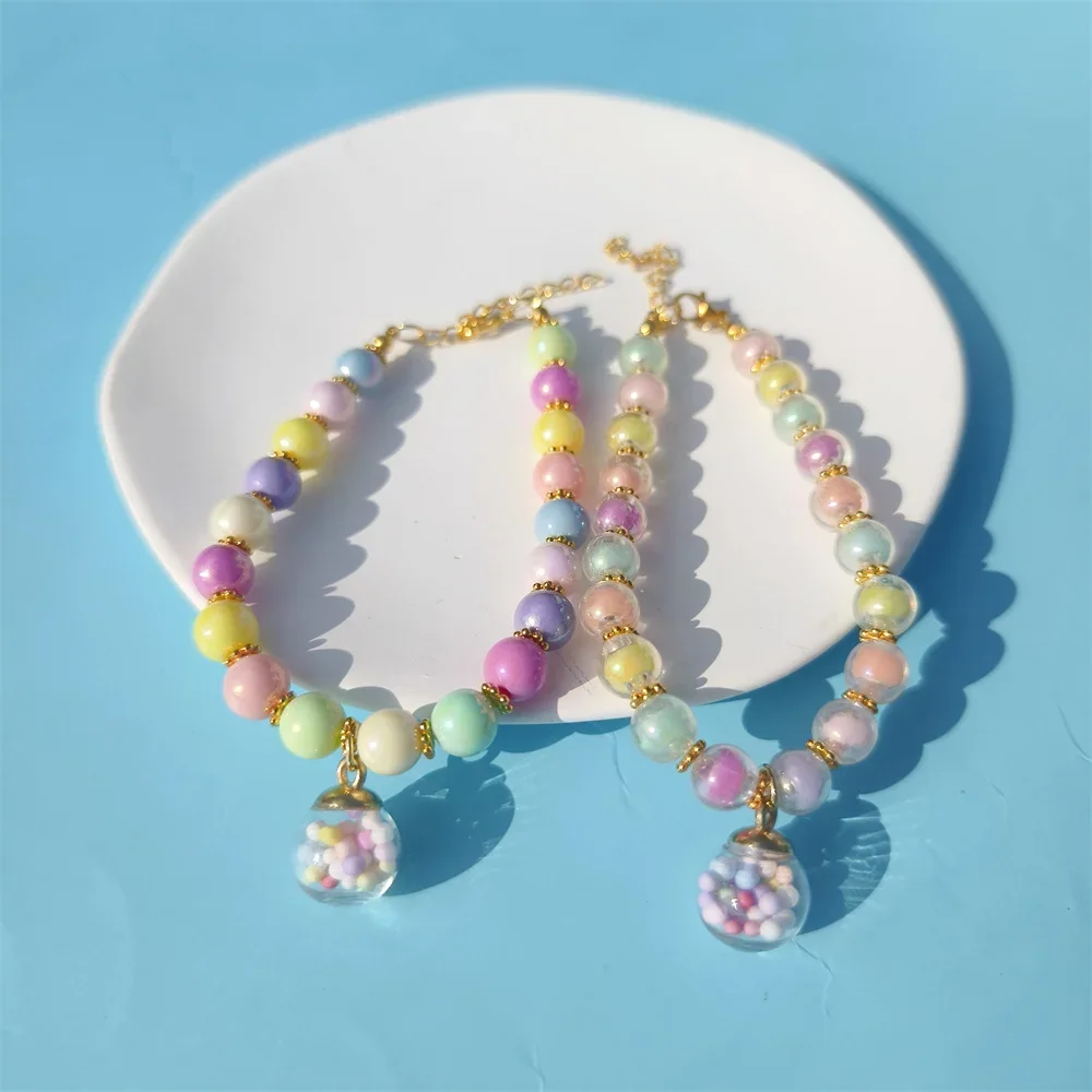 Various Styles of High-end Pet Collars Glass Ball Pendant AB Flowing Colored Beads Necklace for Small Dog Cat Pet Supplies
Various Styles of High-end Pet Collars Glass Ball Pendant AB Flowing Colored Beads Necklace for Small Dog Cat Pet Supplies