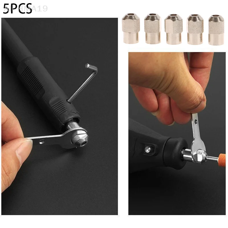 Multipack (5Pcs) Mini Drill Chuck in Robust Zinc Alloy; Rotary Tool Nuts for Power Engravers.
Multipack (5Pcs) Mini Drill Chuck in Robust Zinc Alloy; Rotary Tool Nuts for Power Engravers.