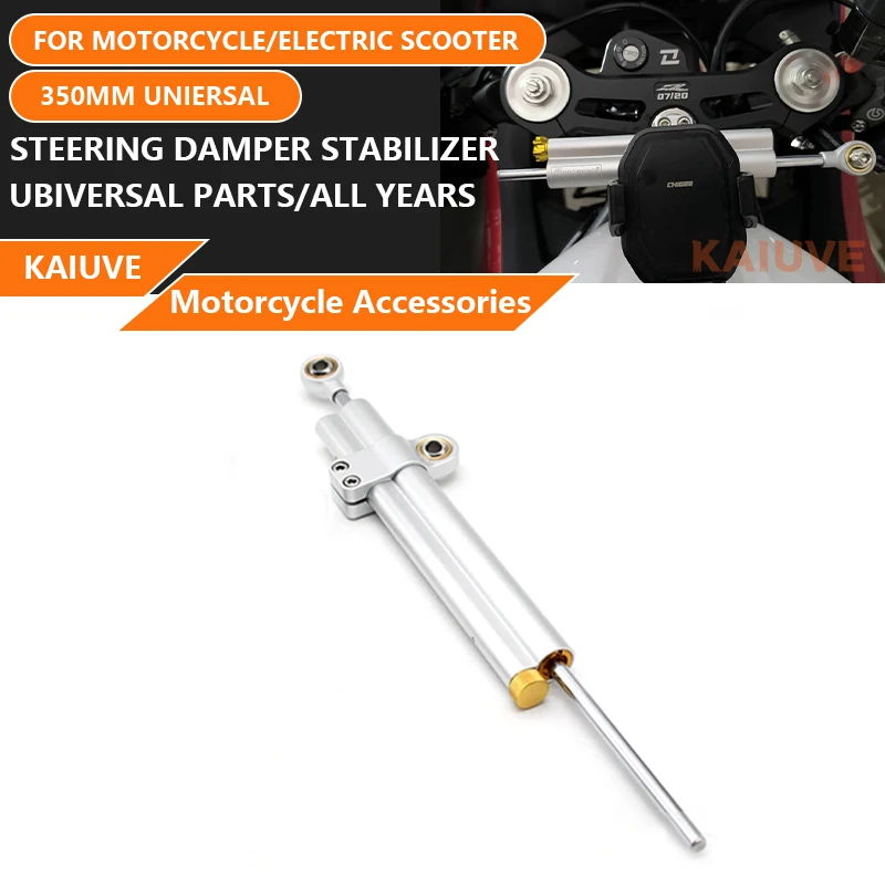 350MM Aluminum Universal Motorcycle Adjustable Stabilizer Steering Damper for Yamaha Honda Kawasaki Suzuki Ducati Triumph BMW
350MM Aluminum Universal Motorcycle Adjustable Stabilizer Steering Damper for Yamaha Honda Kawasaki Suzuki Ducati Triumph BMW