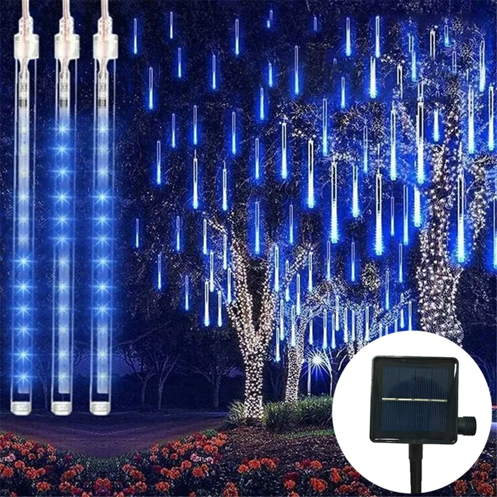 Solar LED Meteor Shower Lights Falling Rain Drop Fairy String Light Waterproof for Christmas Party Garden Holiday Decorations
Solar LED Meteor Shower Lights Falling Rain Drop Fairy String Light Waterproof for Christmas Party Garden Holiday Decorations