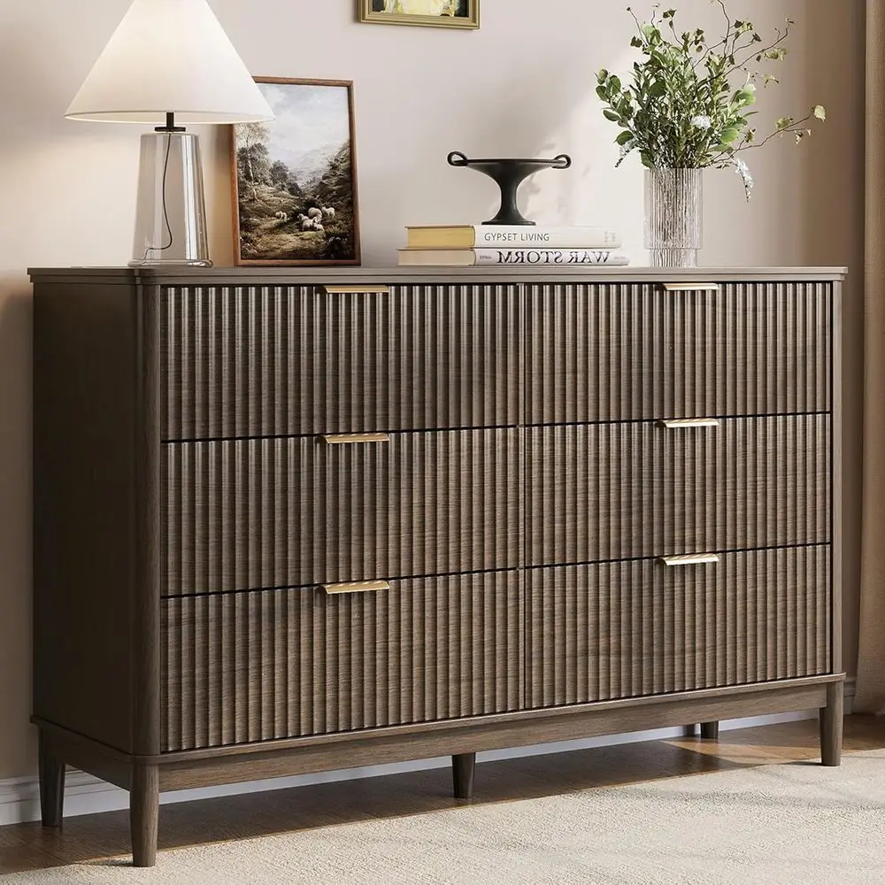 Walnut Curved Tall Chest with Deep Drawers for Bedroom Storage
Walnut Curved Tall Chest with Deep Drawers for Bedroom Storage