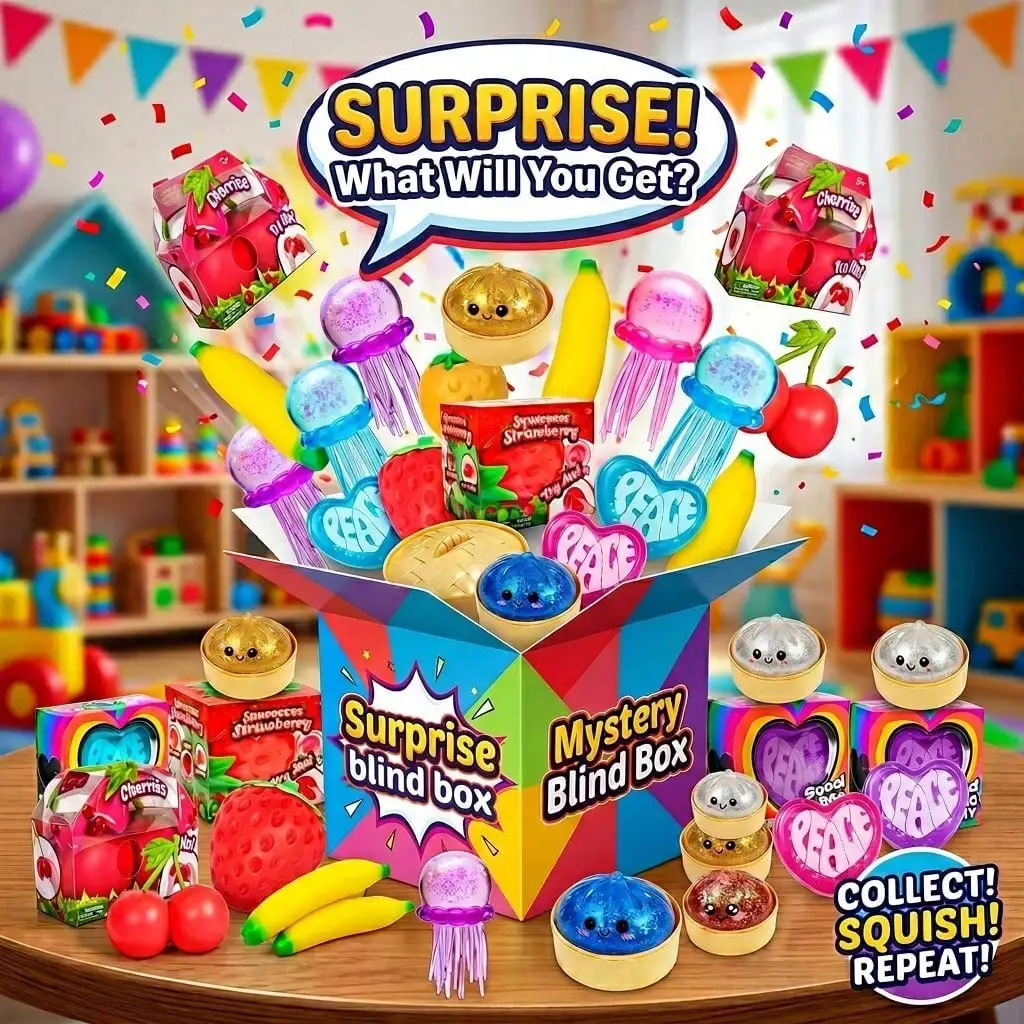 Mystery Surprise Squishy Blind Box, Assorted Fruit & Jellyfish Heart Squeeze Toys, Random Multiple Styles Inside, Soft Slow Rebound Stress Relief Fidget, Collectible Surprise Gift For Kids Ages 3+
Mystery Surprise Squishy Blind Box, Assorted Fruit & Jellyfish Heart Squeeze Toys, Random Multiple Styles Inside, Soft Slow Rebound Stress Relief Fidget, Collectible Surprise Gift For Kids Ages 3+