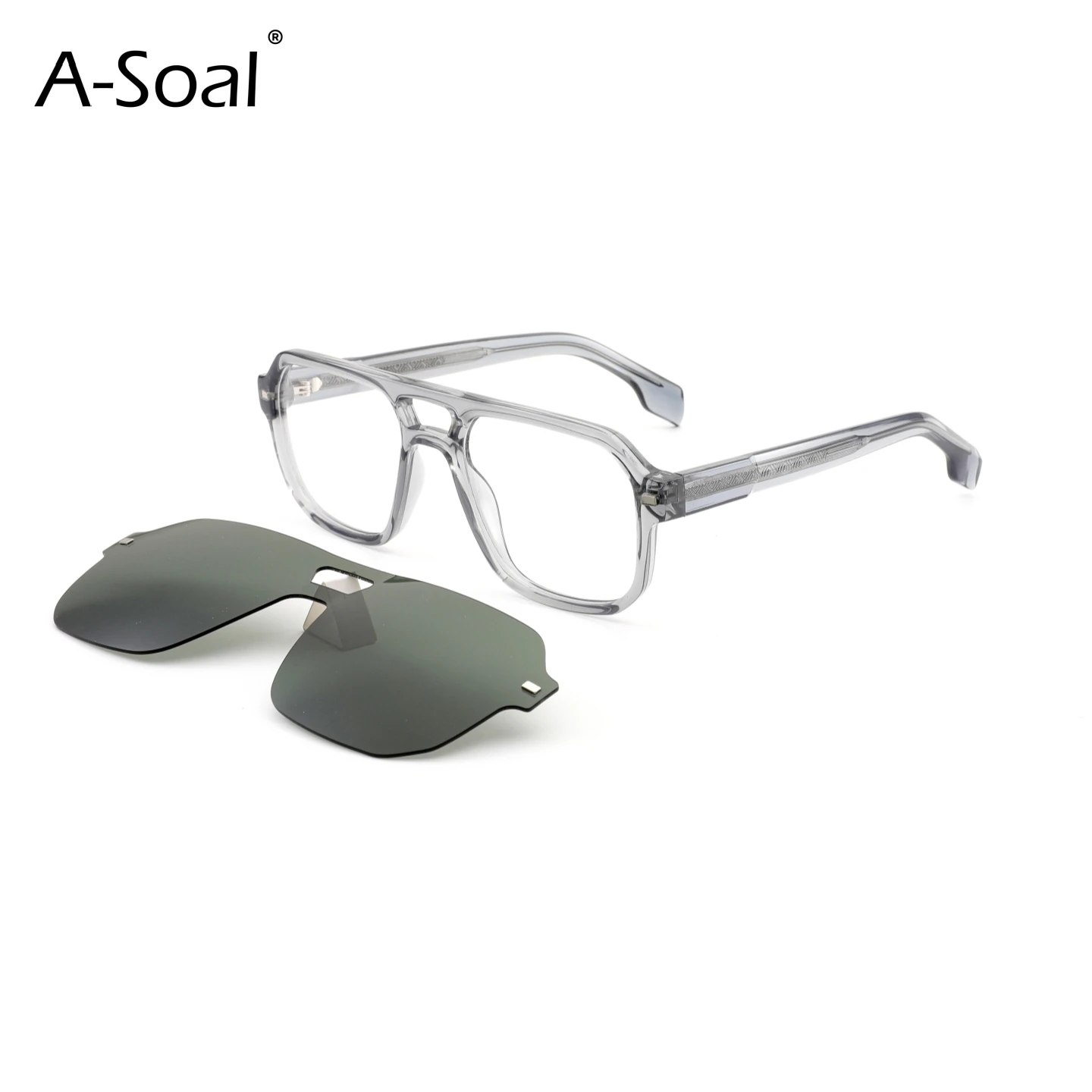 A-Soal Double Bridge ACETATE Eyeglass Frames with Magnetic Clip-On POLARIZED LENS Sunglasses, UV400 Prescription Myopia Glasses
A-Soal Double Bridge ACETATE Eyeglass Frames with Magnetic Clip-On POLARIZED LENS Sunglasses, UV400 Prescription Myopia Glasses