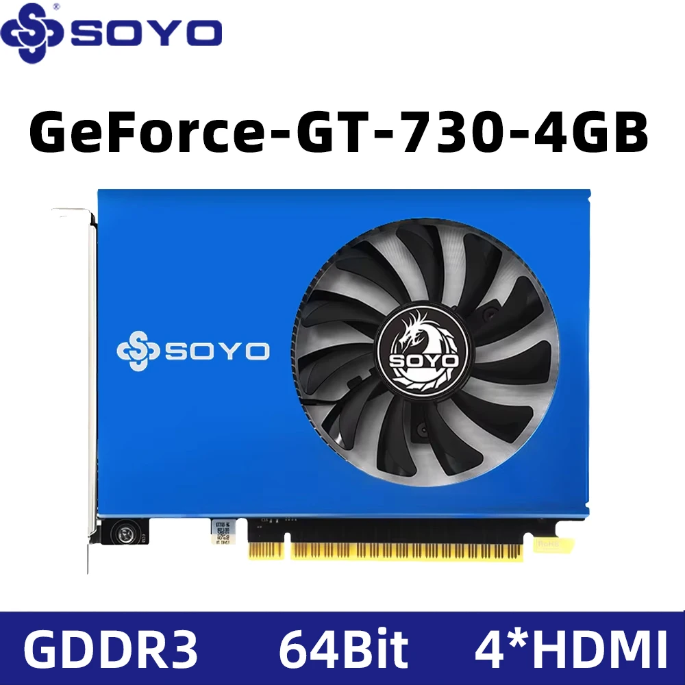 SOYO NVIDIA GeForce GT 730 4GB DDR3 64Bit Graphics Card PCIe2.0x8 HDMI PC Gaming Video Card 28NM single fan Desktop Computer com
SOYO NVIDIA GeForce GT 730 4GB DDR3 64Bit Graphics Card PCIe2.0x8 HDMI PC Gaming Video Card 28NM single fan Desktop Computer com
