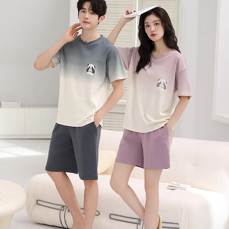 Short-sleeved Shorts Sleepwear Pullover Cotton Pajamas Men and Women's Summer Cute Fashion Loose Nightwear Casual Couple pajamas
Short-sleeved Shorts Sleepwear Pullover Cotton Pajamas Men and Women's Summer Cute Fashion Loose Nightwear Casual Couple pajamas