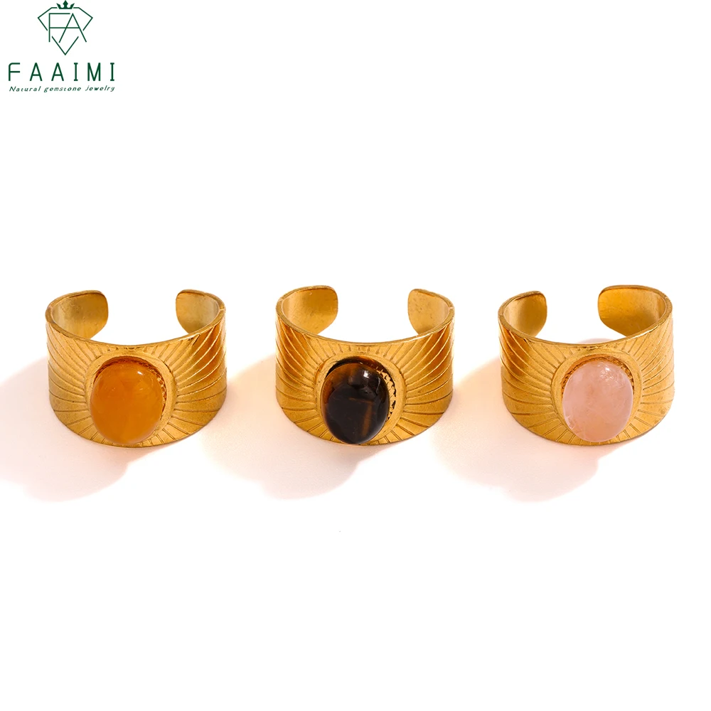 Кольцо открытого типа из нержавеющей стали 18K из натурального камня с розовым камнем и нефритом «Тигровый глаз» (подходит для женщин и мужчин для ношения)
Кольцо открытого типа из нержавеющей стали 18K из натурального камня с розовым камнем и нефритом «Тигровый глаз» (подходит для женщин и мужчин для ношения)