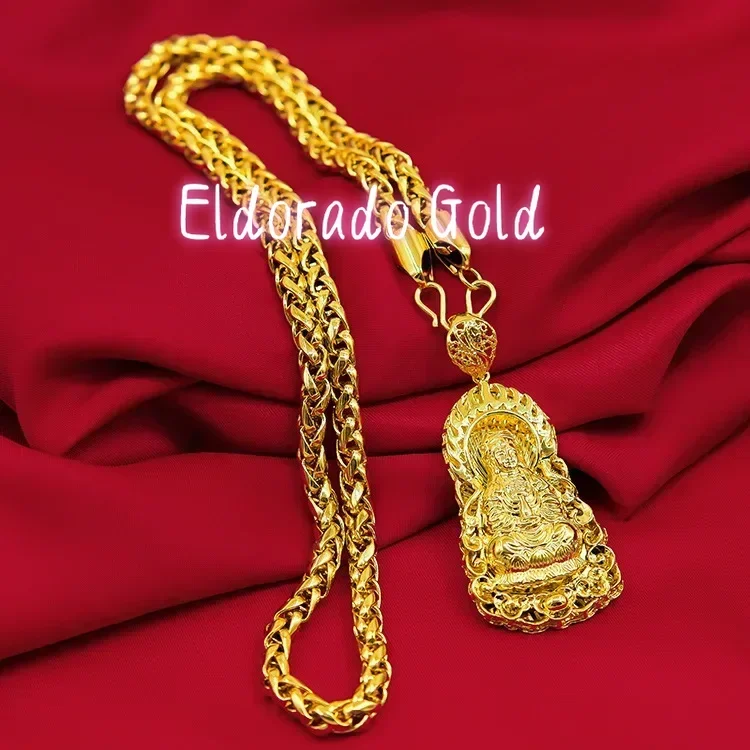 Eldorado Gold 9999 24K real gold men's jewelry necklace with hollowed out Guanyin Golden Dragon brand
Eldorado Gold 9999 24K real gold men's jewelry necklace with hollowed out Guanyin Golden Dragon brand