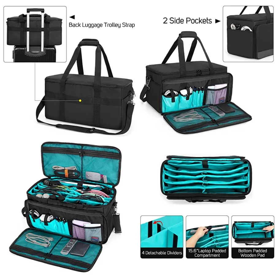 LoDrid Large Cable File Bag with Inside Padded Bottom and Detachable Dividers, DJ Bag with Multiple Pockets for 15.6" Laptop, D
LoDrid Large Cable File Bag with Inside Padded Bottom and Detachable Dividers, DJ Bag with Multiple Pockets for 15.6" Laptop, D