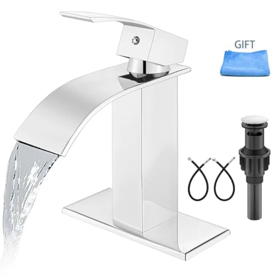 Bathroom Faucet Single Handle 1 Hole Deck Mount Lavatory Vanity RV Sink Mixer Basin Tap with Cover Plate and Pop Up Drain Assem
Bathroom Faucet Single Handle 1 Hole Deck Mount Lavatory Vanity RV Sink Mixer Basin Tap with Cover Plate and Pop Up Drain Assem