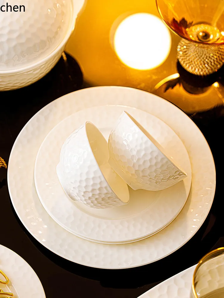 PZ-13 tableware high-end new home pure white bowl and plate combination underglaze color bowl and plate suitfor home
PZ-13 tableware high-end new home pure white bowl and plate combination underglaze color bowl and plate suitfor home