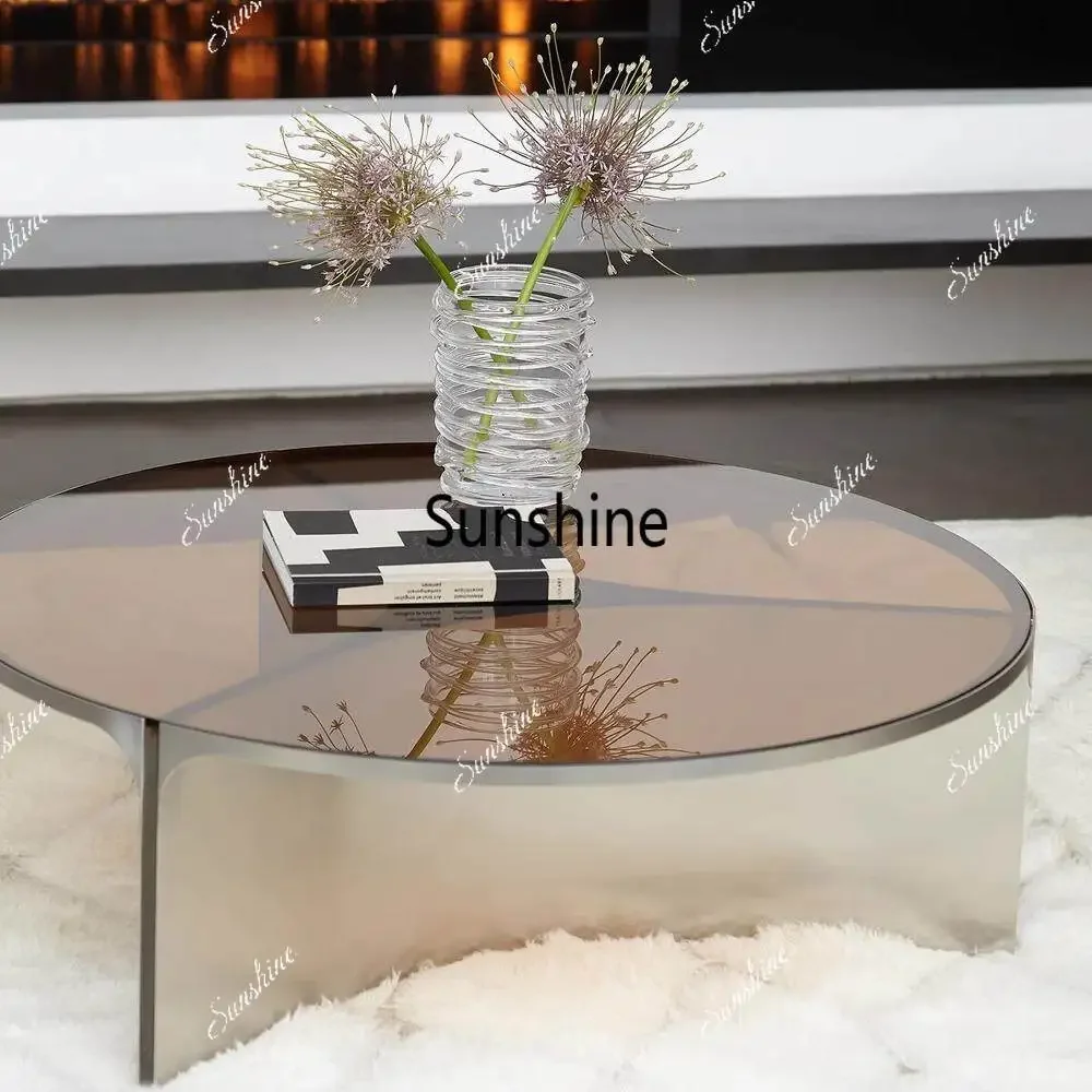 Light luxury tempered glass round coffee table Italian simple modern villa coffee tableTJ
Light luxury tempered glass round coffee table Italian simple modern villa coffee tableTJ