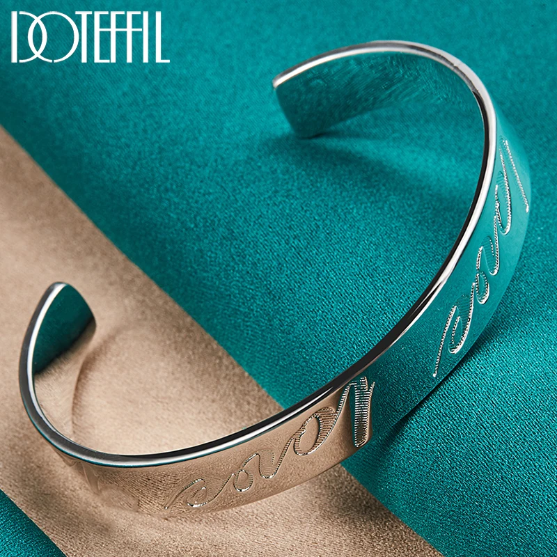 DOTEFFIL 925 Sterling Silver Letter Love Bangle Bracelet For Women Man Wedding Engagement Party Jewelry
DOTEFFIL 925 Sterling Silver Letter Love Bangle Bracelet For Women Man Wedding Engagement Party Jewelry