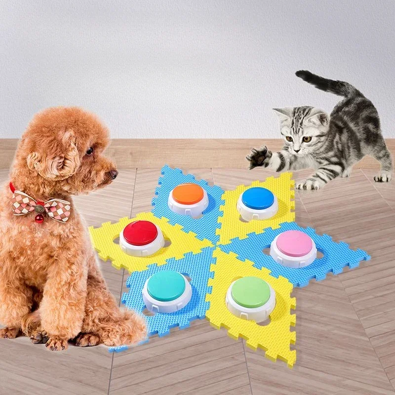Pet Voice Recording Communication Button Small Dog Cat Speaking Eating Conversation Buttons Language Training Translation
Pet Voice Recording Communication Button Small Dog Cat Speaking Eating Conversation Buttons Language Training Translation