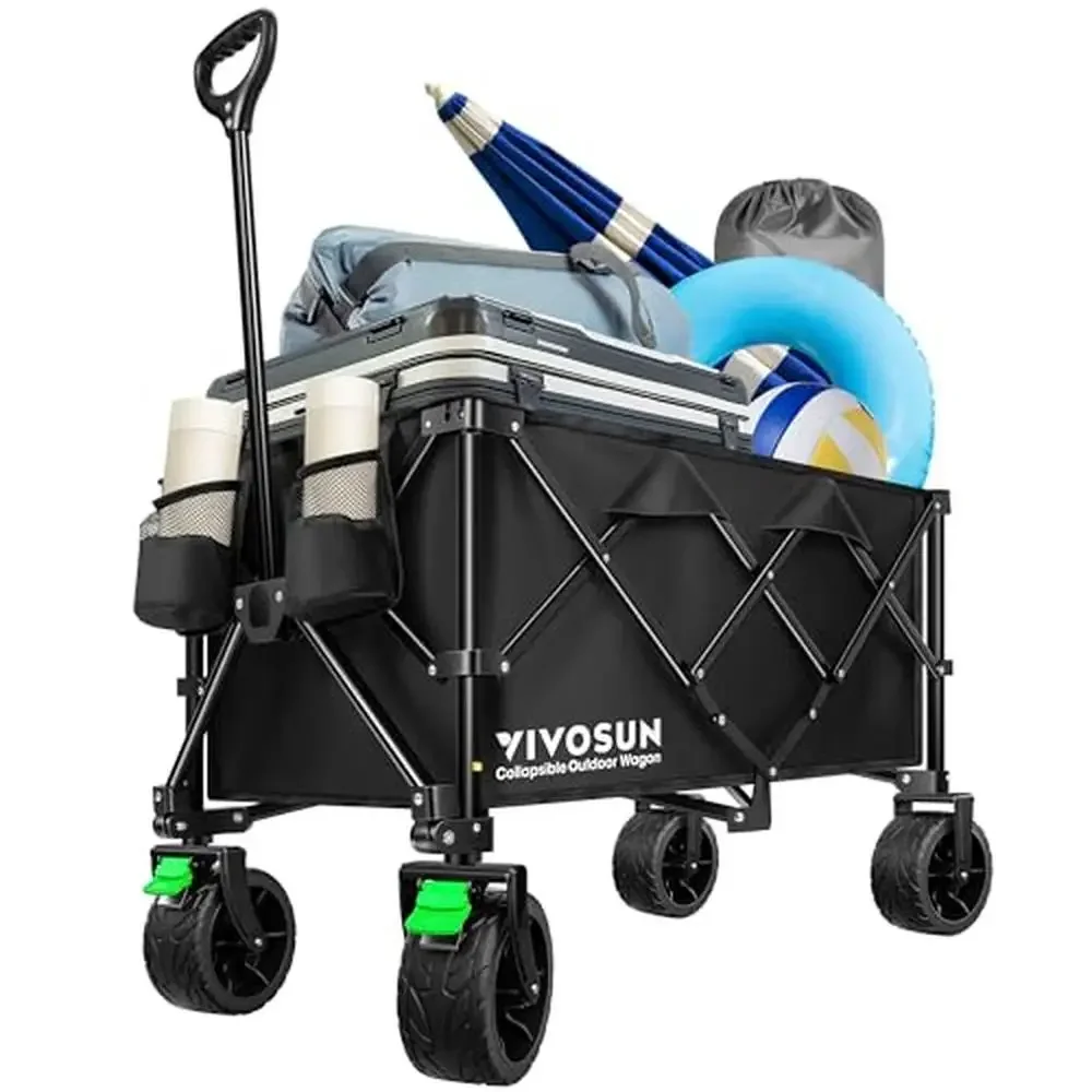 Folding Wagon Utility Cart All-Terrain Wide Wheels Cup Holders Side Pockets Adjustable Handle
Folding Wagon Utility Cart All-Terrain Wide Wheels Cup Holders Side Pockets Adjustable Handle