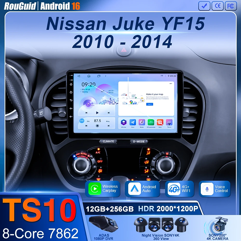 Android 16 video Player Carplay Auto For Nissan Juke YF15 2010 - 2014 Multimedia Car Radio WIFi+4G DSP 2 DIN Touch Screen
Android 16 video Player Carplay Auto For Nissan Juke YF15 2010 - 2014 Multimedia Car Radio WIFi+4G DSP 2 DIN Touch Screen