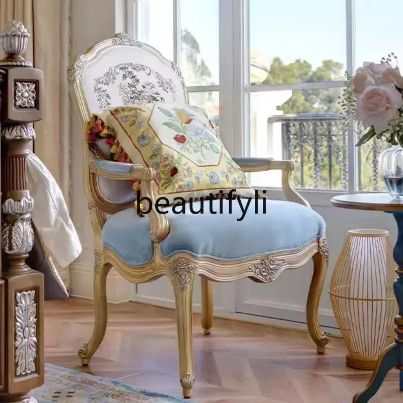 French carved leisure chair living room sofa chair balcony armchair embroidery leisure7446
French carved leisure chair living room sofa chair balcony armchair embroidery leisure7446