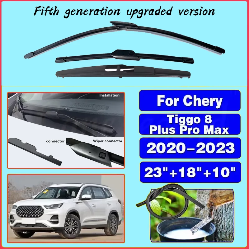 Wiper Blades For Chery Tiggo 8 Plus Pro Max 2020-2023 Car Accessories Silicone 23"+18"+10" Fifth generation silent upgrade
Wiper Blades For Chery Tiggo 8 Plus Pro Max 2020-2023 Car Accessories Silicone 23"+18"+10" Fifth generation silent upgrade