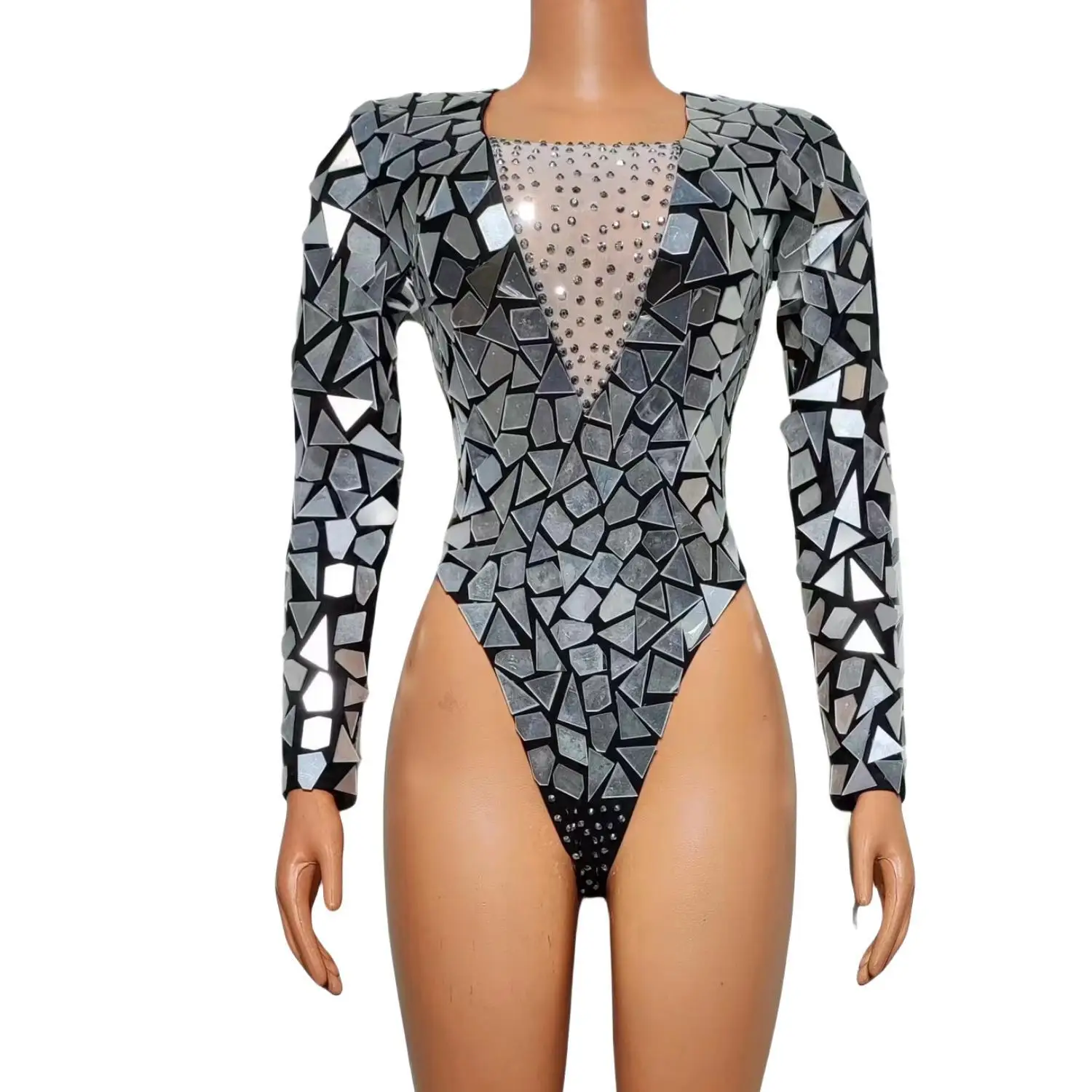 Sexy Stage Rhinestones Mirrors Bodysuit Women Birthday Celebrate Party Outfit Singer Dancer Show Performance Costume Heianjing
Sexy Stage Rhinestones Mirrors Bodysuit Women Birthday Celebrate Party Outfit Singer Dancer Show Performance Costume Heianjing