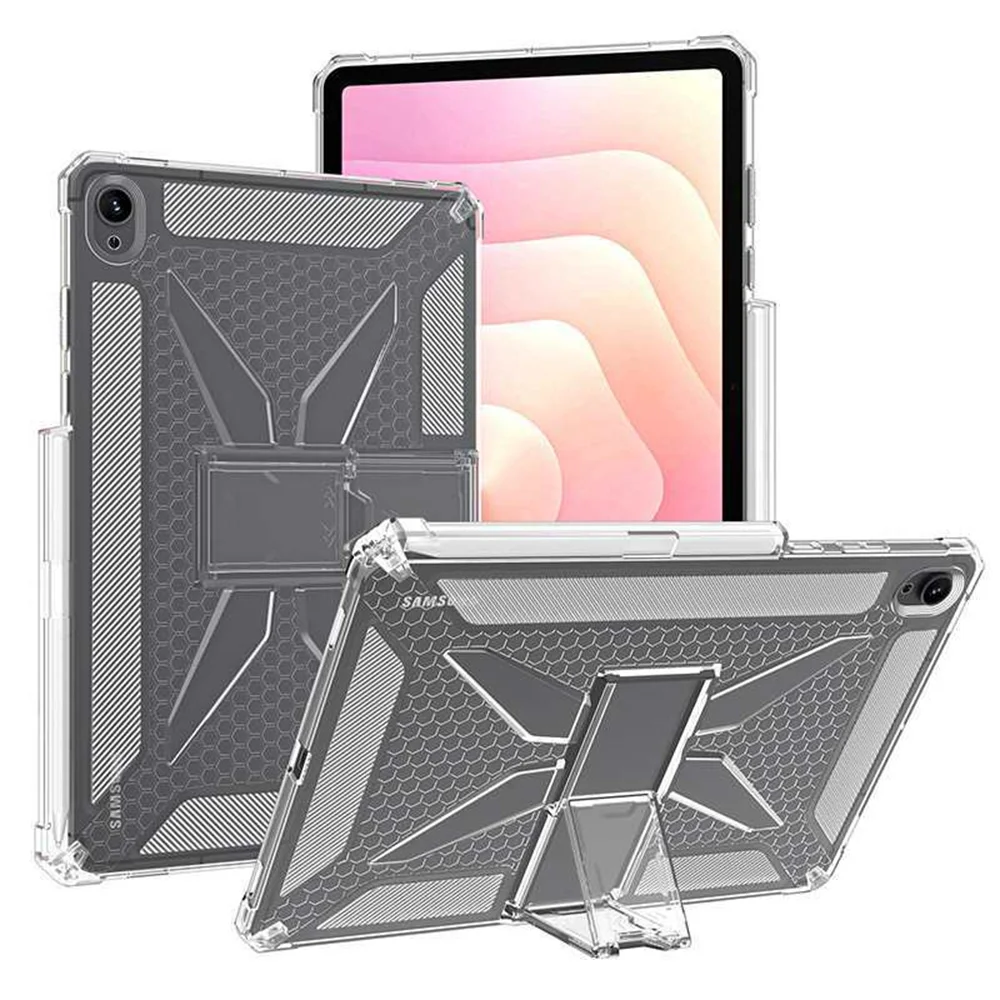 For Samsung Galaxy Tab S11 Clear Case Kickstand Shockproof TPU + PC Tablet Cover with Pen Slot
For Samsung Galaxy Tab S11 Clear Case Kickstand Shockproof TPU + PC Tablet Cover with Pen Slot