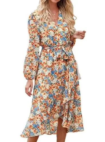 Bohemian long sleeved V-tie printed dress, fashionable and casual, new women's clothing for summer 2025
Bohemian long sleeved V-tie printed dress, fashionable and casual, new women's clothing for summer 2025