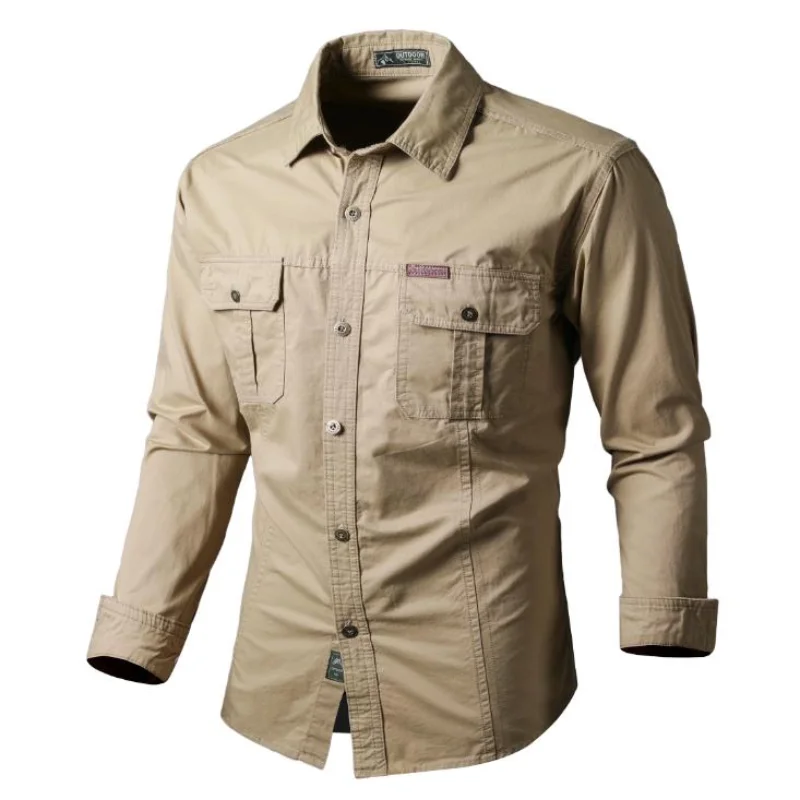 New Summer Men's Long Sleeve High Quality Shirt Fashion Casual Solid Color Multi-pocket Men Clothing Slim Lapel Large Size Top
New Summer Men's Long Sleeve High Quality Shirt Fashion Casual Solid Color Multi-pocket Men Clothing Slim Lapel Large Size Top
