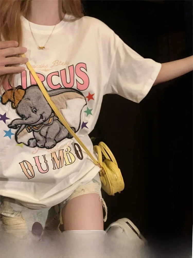 Футболка DDXZ для девочек в корейском стиле с мультяшным принтом, свободного кроя, повседневная, с коротким рукавом, с объемным 3D-рисунком в виде слона
Футболка DDXZ для девочек в корейском стиле с мультяшным принтом, свободного кроя, повседневная, с коротким рукавом, с объемным 3D-рисунком в виде слона