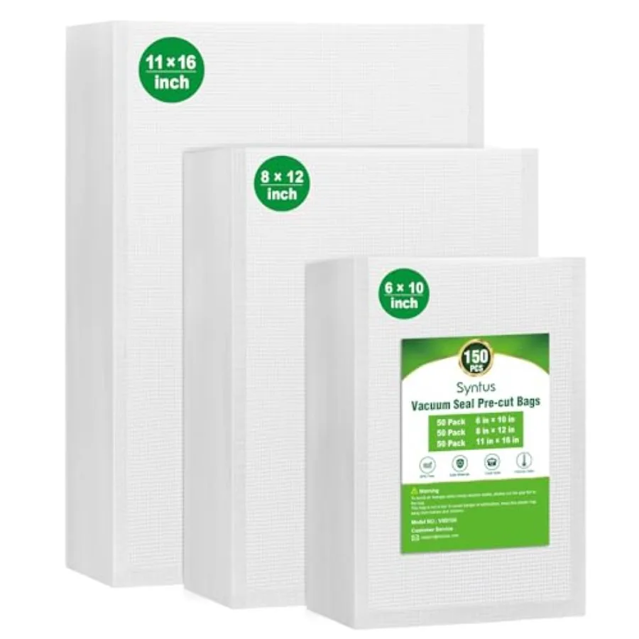 Vacuum Sealer Bags, 150 Gallon 11 x 16 and Quart 8 x 12 and Pint 6 x 10 Commercial Grade PreCut Bag, BPA Free Food Vac Bags for
Vacuum Sealer Bags, 150 Gallon 11 x 16 and Quart 8 x 12 and Pint 6 x 10 Commercial Grade PreCut Bag, BPA Free Food Vac Bags for