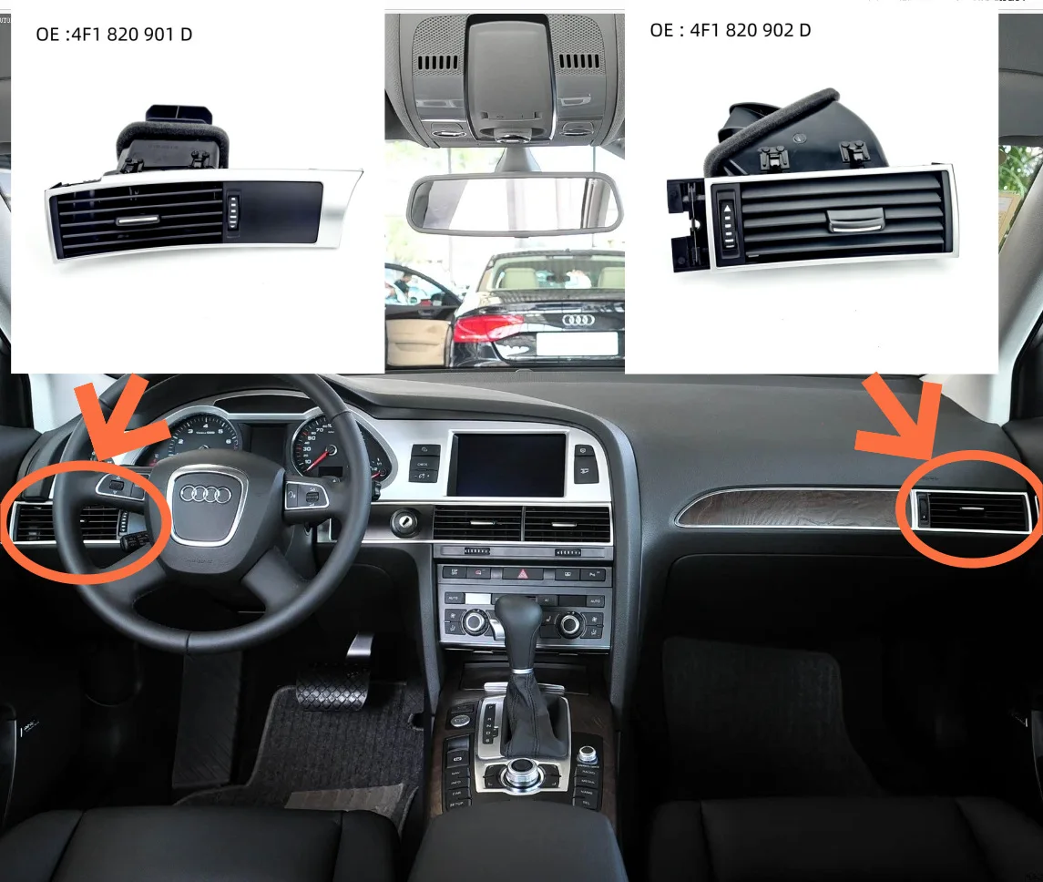 For Audi A6L air conditioning vents, instrument panel vents, air conditioning louvers 4F0820901D
For Audi A6L air conditioning vents, instrument panel vents, air conditioning louvers 4F0820901D
