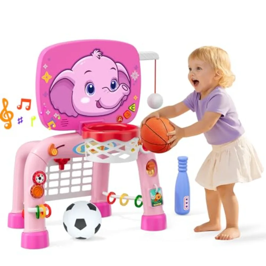 Toddler Basketball Hoop and Soccer Goal Tball Set, Sport Toys with Light and Sound, Musical Activity Center Toys for 1 2 3 Year
Toddler Basketball Hoop and Soccer Goal Tball Set, Sport Toys with Light and Sound, Musical Activity Center Toys for 1 2 3 Year
