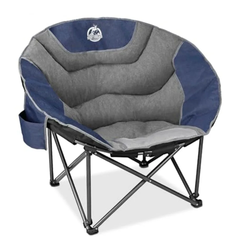 Outdoor camping moon chair: oversized round folding padded saucer with side pocket 500lbs capacity blue grey color durable fabr
Outdoor camping moon chair: oversized round folding padded saucer with side pocket 500lbs capacity blue grey color durable fabr