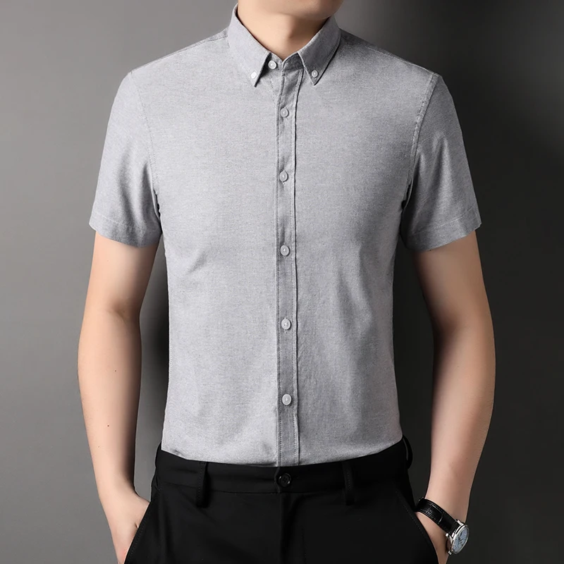 Denim Oxford Shirts For Men Short Sleeve Smart Casual Easy Care Summer Quality Comfortable Breathable Boutique Camisas De Hombre
Denim Oxford Shirts For Men Short Sleeve Smart Casual Easy Care Summer Quality Comfortable Breathable Boutique Camisas De Hombre