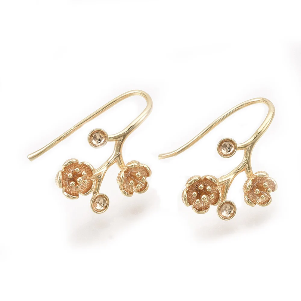 2pcs Brass Earring Hooks with Loop Real 18K Gold Plated Nickel Free Flower Tray: 2mm 22~23x13mm Hole: 1mm Pin: 0.8mm
2pcs Brass Earring Hooks with Loop Real 18K Gold Plated Nickel Free Flower Tray: 2mm 22~23x13mm Hole: 1mm Pin: 0.8mm