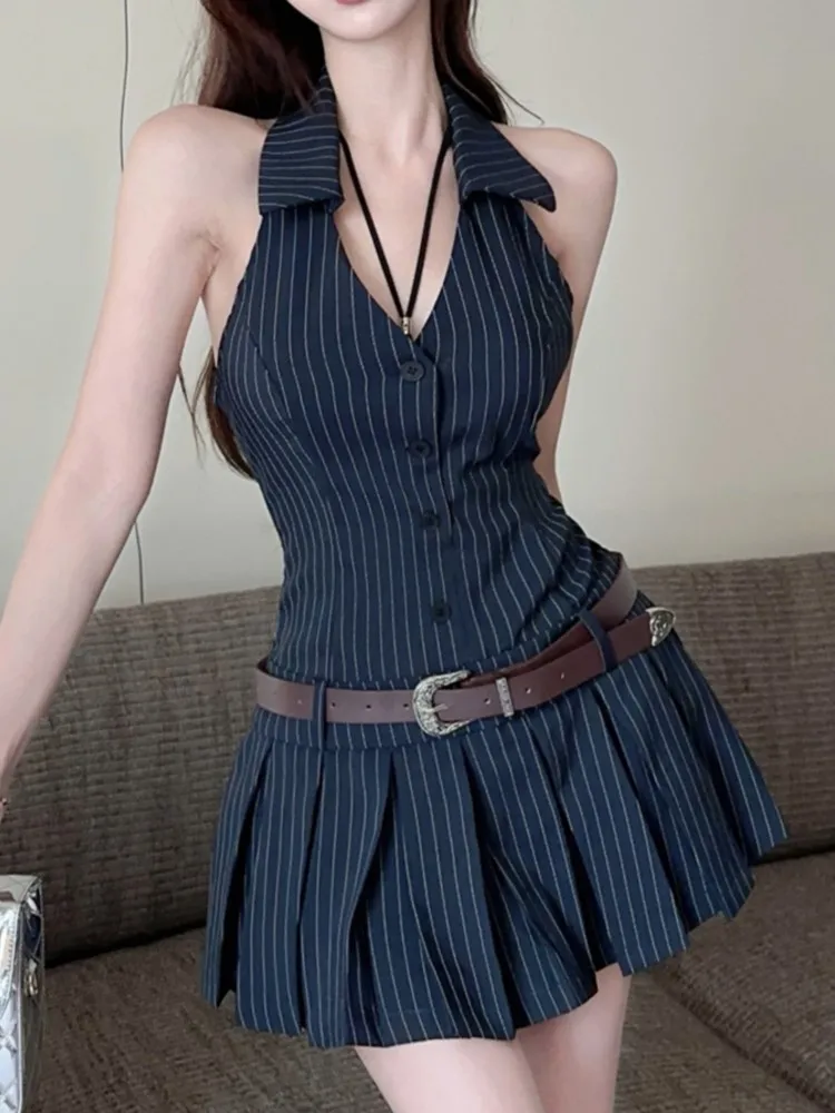 Women's Pleated Dresses Sexy Backless Chic One Piece Short Dress Sleeveless Streetwear Y2k Hotsweet Dress
Women's Pleated Dresses Sexy Backless Chic One Piece Short Dress Sleeveless Streetwear Y2k Hotsweet Dress
