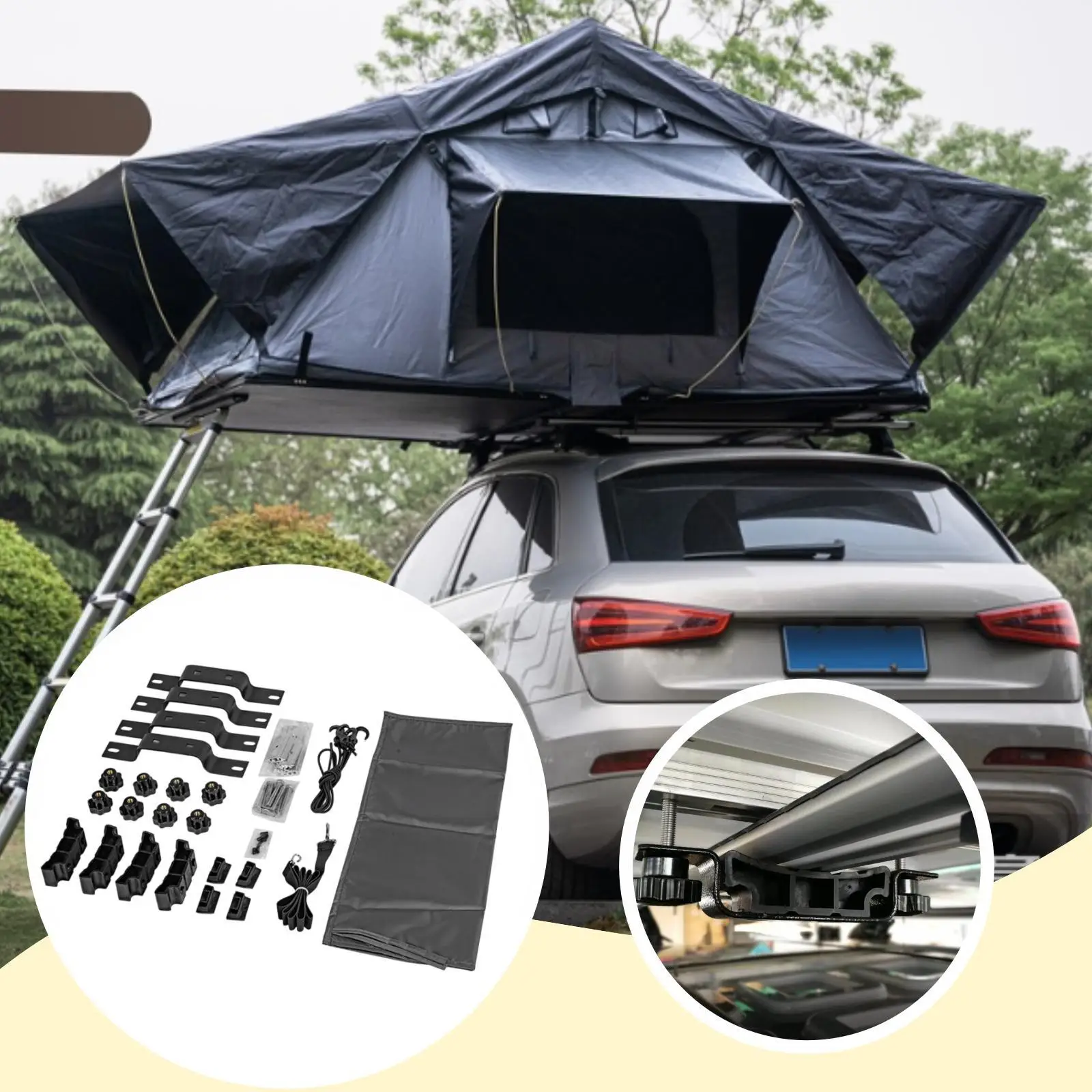 High Performance Rooftop Tent Mounting Clamp Anti Loosening Tent Bracket Kit for SUV Roof Top Tent Accessory
High Performance Rooftop Tent Mounting Clamp Anti Loosening Tent Bracket Kit for SUV Roof Top Tent Accessory