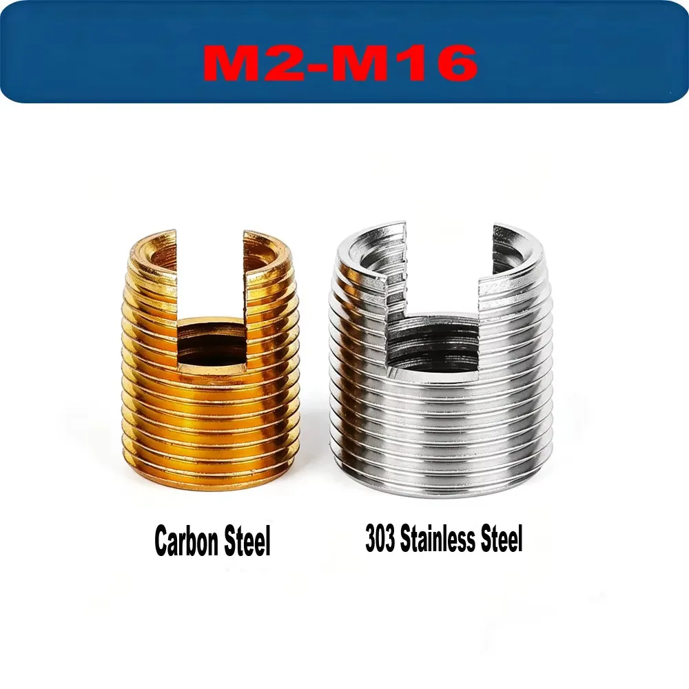 Self Tapping Slotted Thread Repair Bushing M2-M16 Stainless & Carbon Steel Thread Inserts for Damaged Internal Thread Repair
Self Tapping Slotted Thread Repair Bushing M2-M16 Stainless & Carbon Steel Thread Inserts for Damaged Internal Thread Repair