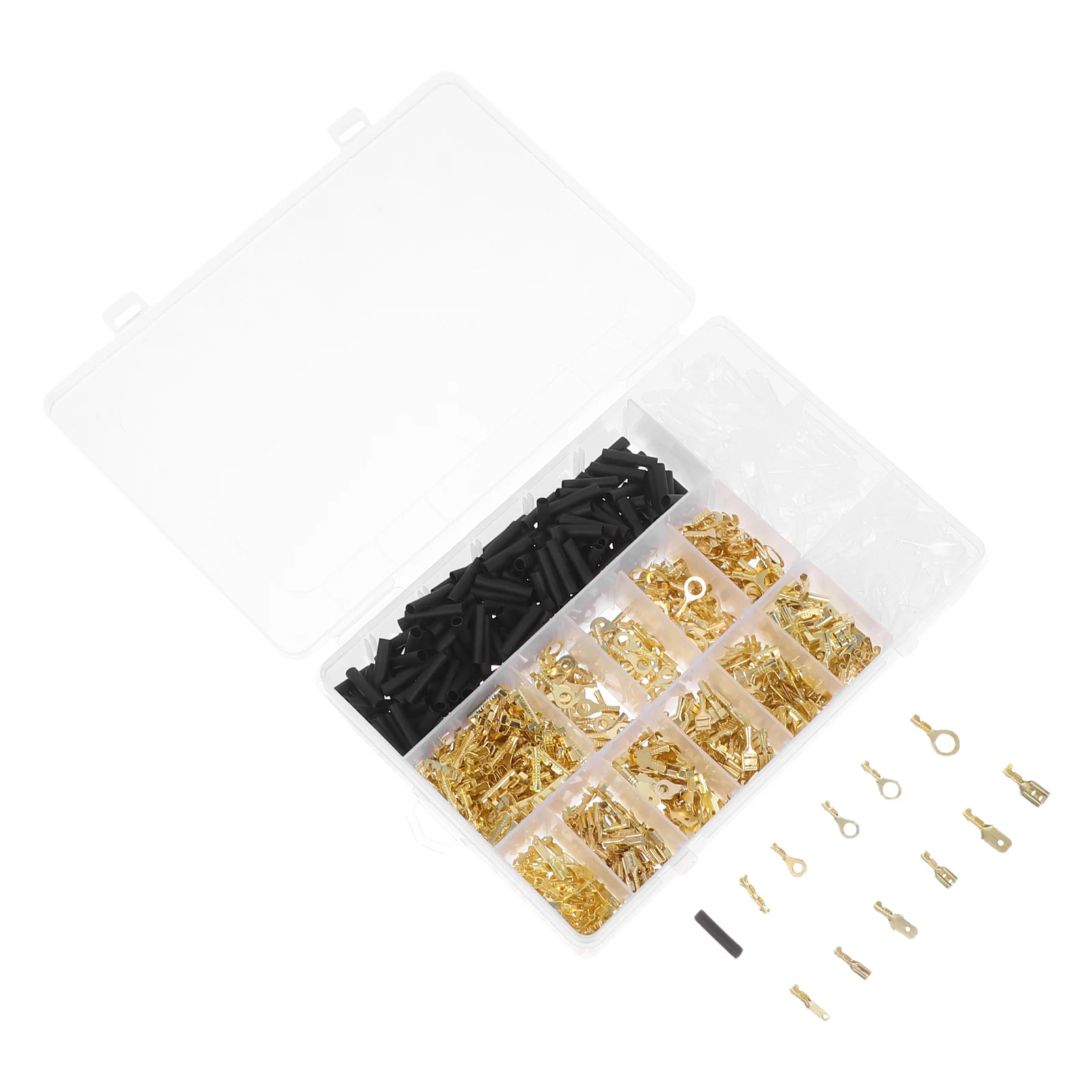 1050Pcs Insulated Brass Crimp Terminals Kit Male Female Electrical Quick Disconnect Wire Connector Heat Shrink Tubing Car
1050Pcs Insulated Brass Crimp Terminals Kit Male Female Electrical Quick Disconnect Wire Connector Heat Shrink Tubing Car