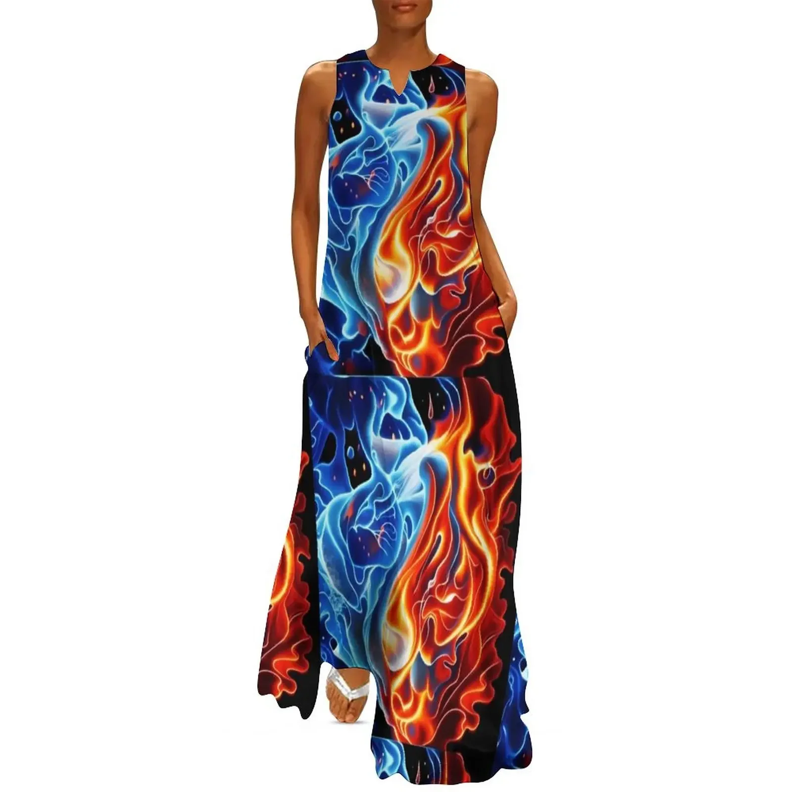 Fire And Water Long Dress long dress women summer outfits for women 2025 Dress
Fire And Water Long Dress long dress women summer outfits for women 2025 Dress