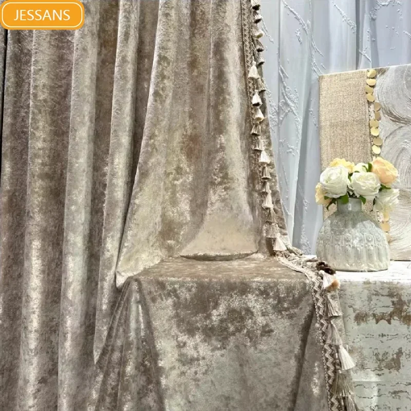 Star Camel Hot Gold Ice Flower Real Velvet Jacquard Thick Blackout Curtains for Villa Living Room Bedroom French Window Balcony
Star Camel Hot Gold Ice Flower Real Velvet Jacquard Thick Blackout Curtains for Villa Living Room Bedroom French Window Balcony