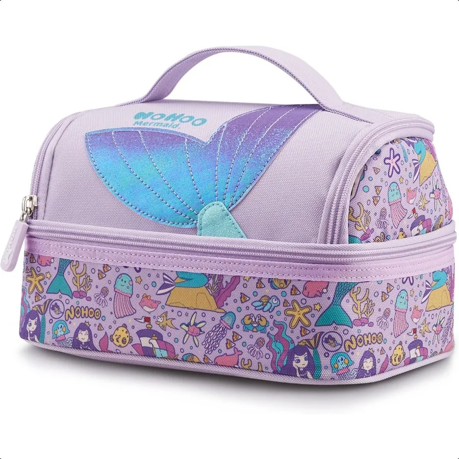 NOHOO Insulated Lunch Bag Small Cute Reusable Purple Mermaid Princ Food Box Bag for Girls Toddler Preppy School Kindergarten Da
NOHOO Insulated Lunch Bag Small Cute Reusable Purple Mermaid Princ Food Box Bag for Girls Toddler Preppy School Kindergarten Da