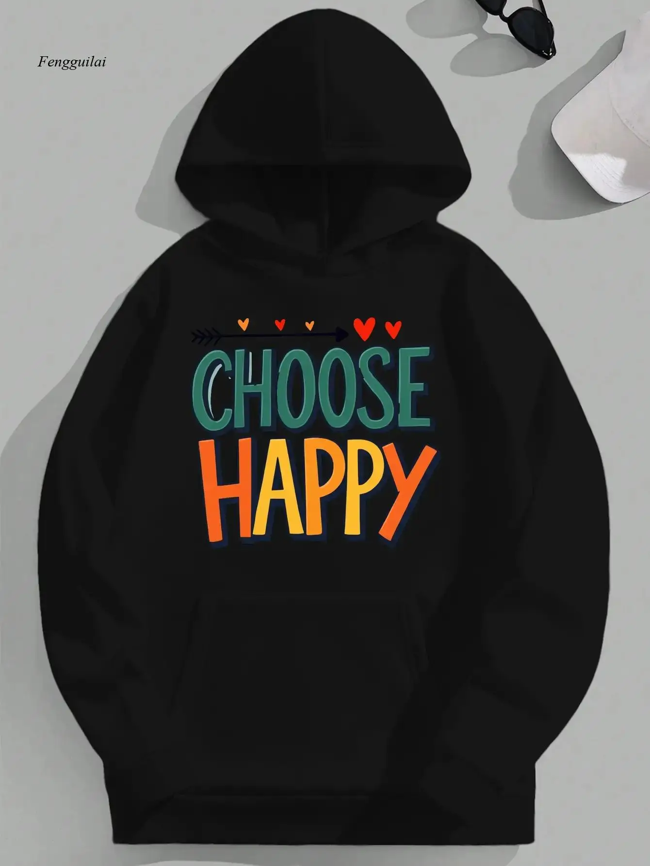 Толстовка с капюшоном «Choose Joy» — черная с красочным принтом «Choose Happy» Text & Heart, свободный пуловер с капюшоном
Толстовка с капюшоном «Choose Joy» — черная с красочным принтом «Choose Happy» Text & Heart, свободный пуловер с капюшоном